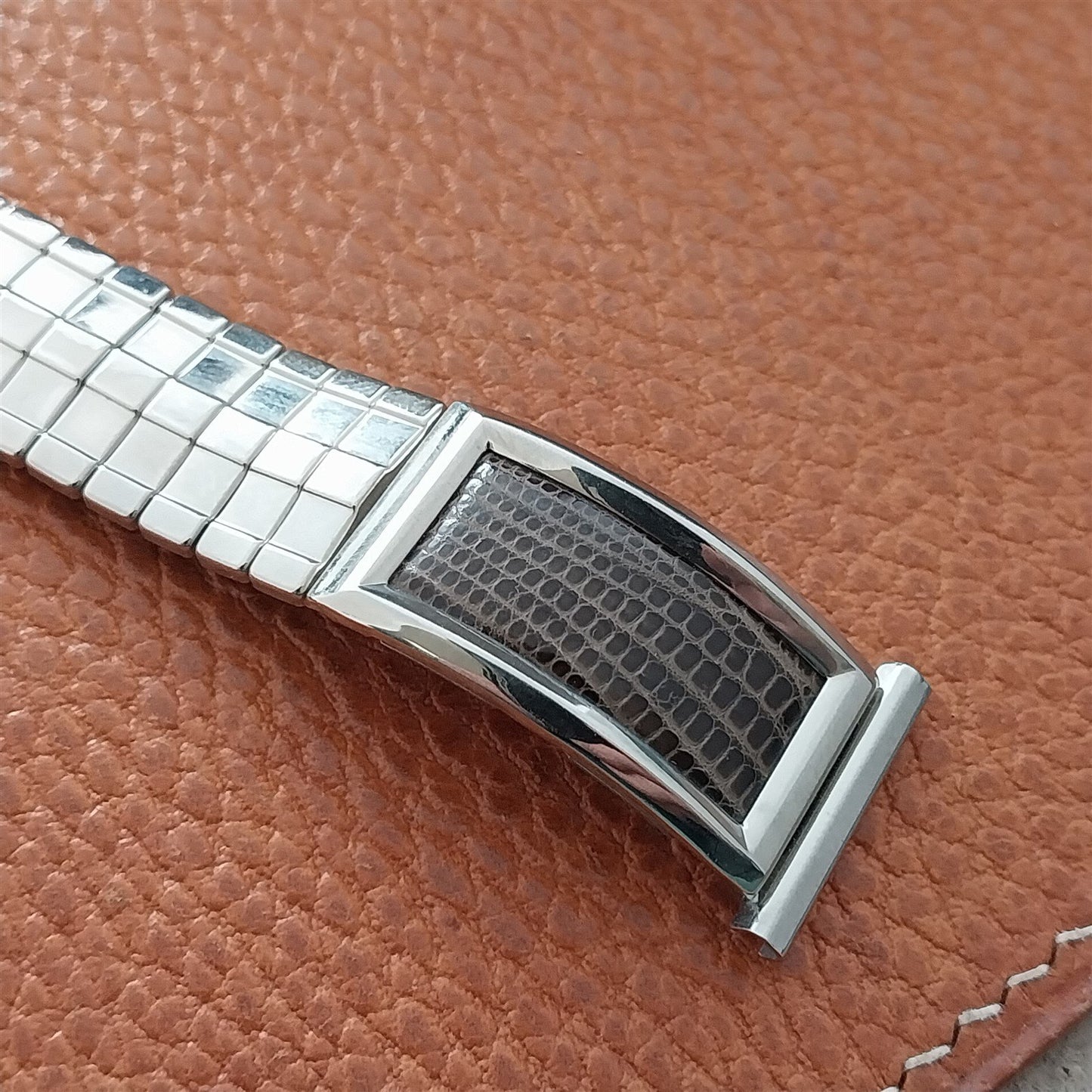 17mm 18mm 19mm Stainless Steel & Lizard Bellavance Vintage Watch Band