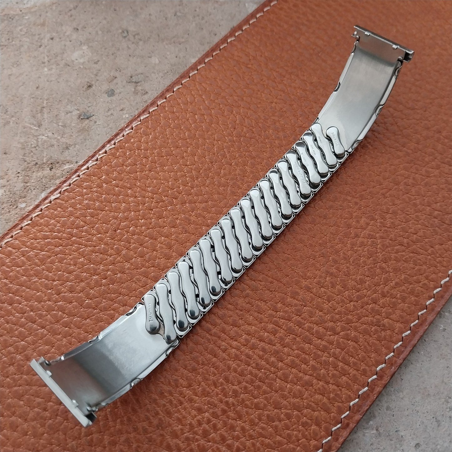 17mm 18mm 19mm Stainless Steel & Lizard Bellavance Vintage Watch Band