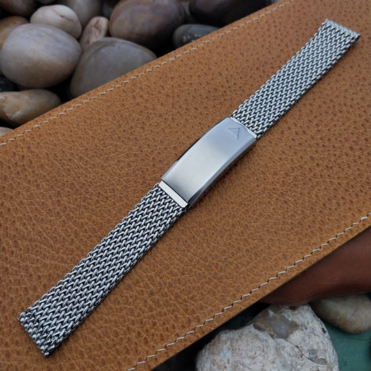 rare Long Stainless Steel Mesh 17.2mm JB Champion USA 60s Vintage Watch Band