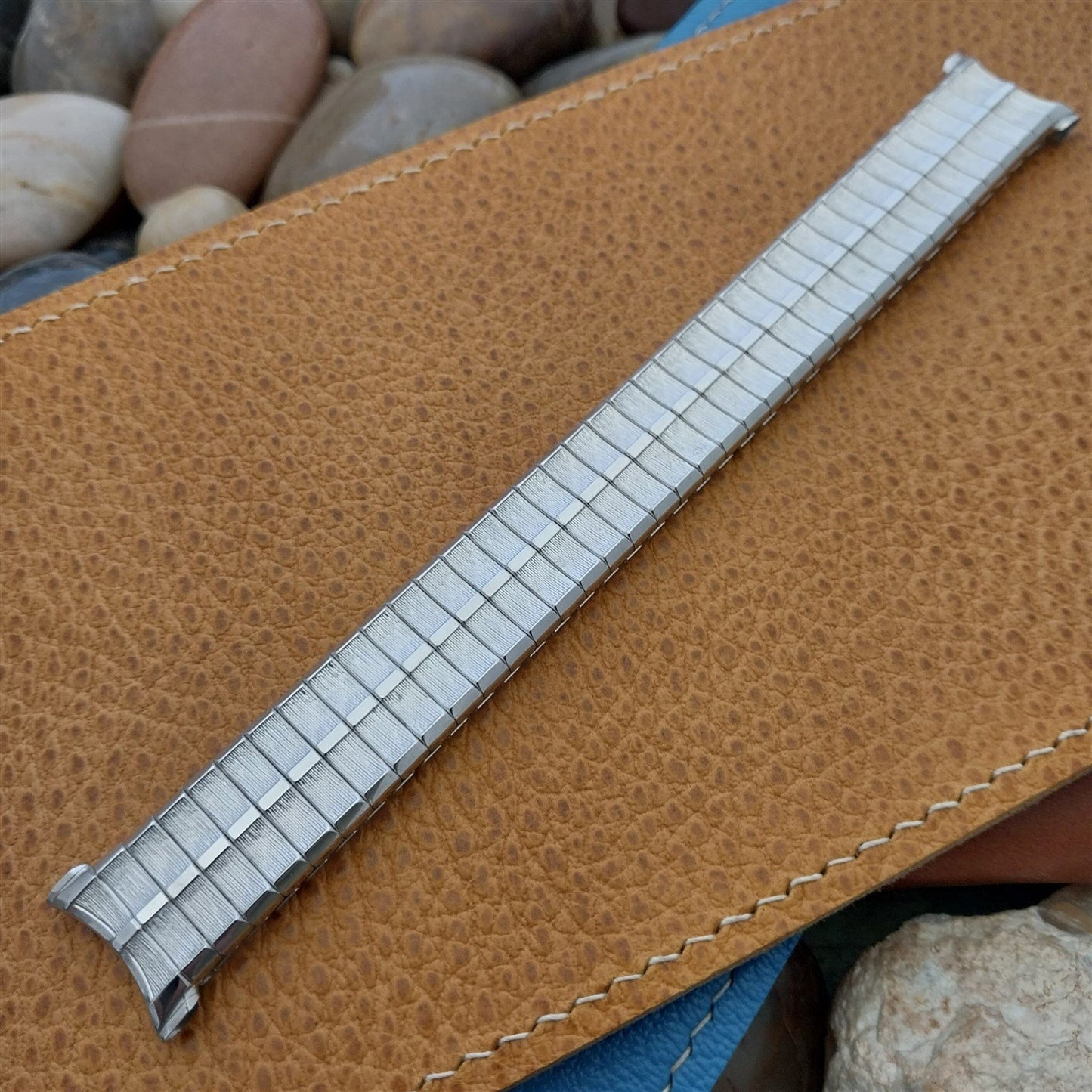 19mm 18mm 17mm White Gold Fill Stretch Classic Speidel 1960s Vintage Watch Band