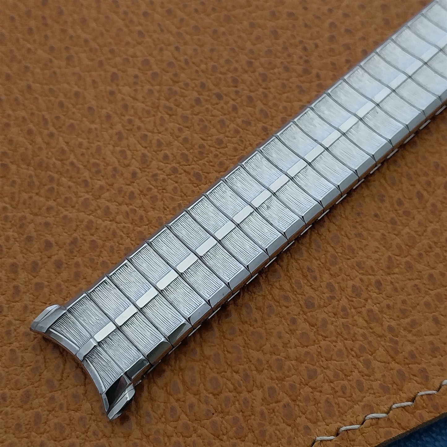 19mm 18mm 17mm White Gold Fill Stretch Classic Speidel 1960s Vintage Watch Band