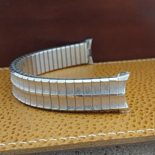19mm 18mm 17mm White Gold Fill Stretch Classic Speidel 1960s Vintage Watch Band