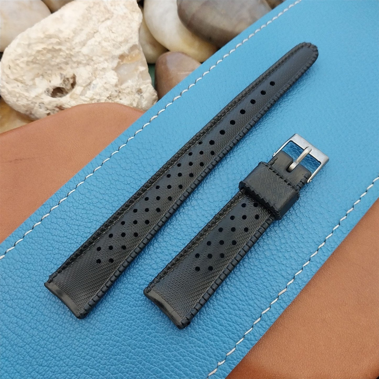 16mm Swiss Tropical SUB Black Skindiver Unused 1960s-1970s Vintage Watch Band