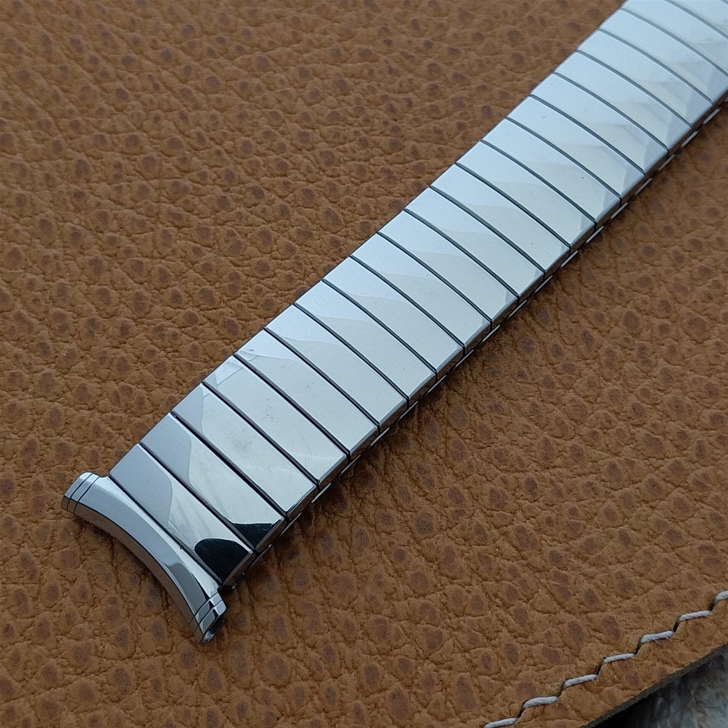 Vintage 19mm 18mm Stainless 1970 Speidel Plainsman Classic nos Unused Watch Band