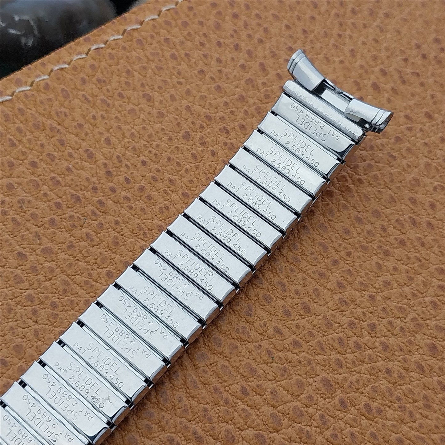 Vintage 19mm 18mm Stainless 1970 Speidel Plainsman Classic nos Unused Watch Band