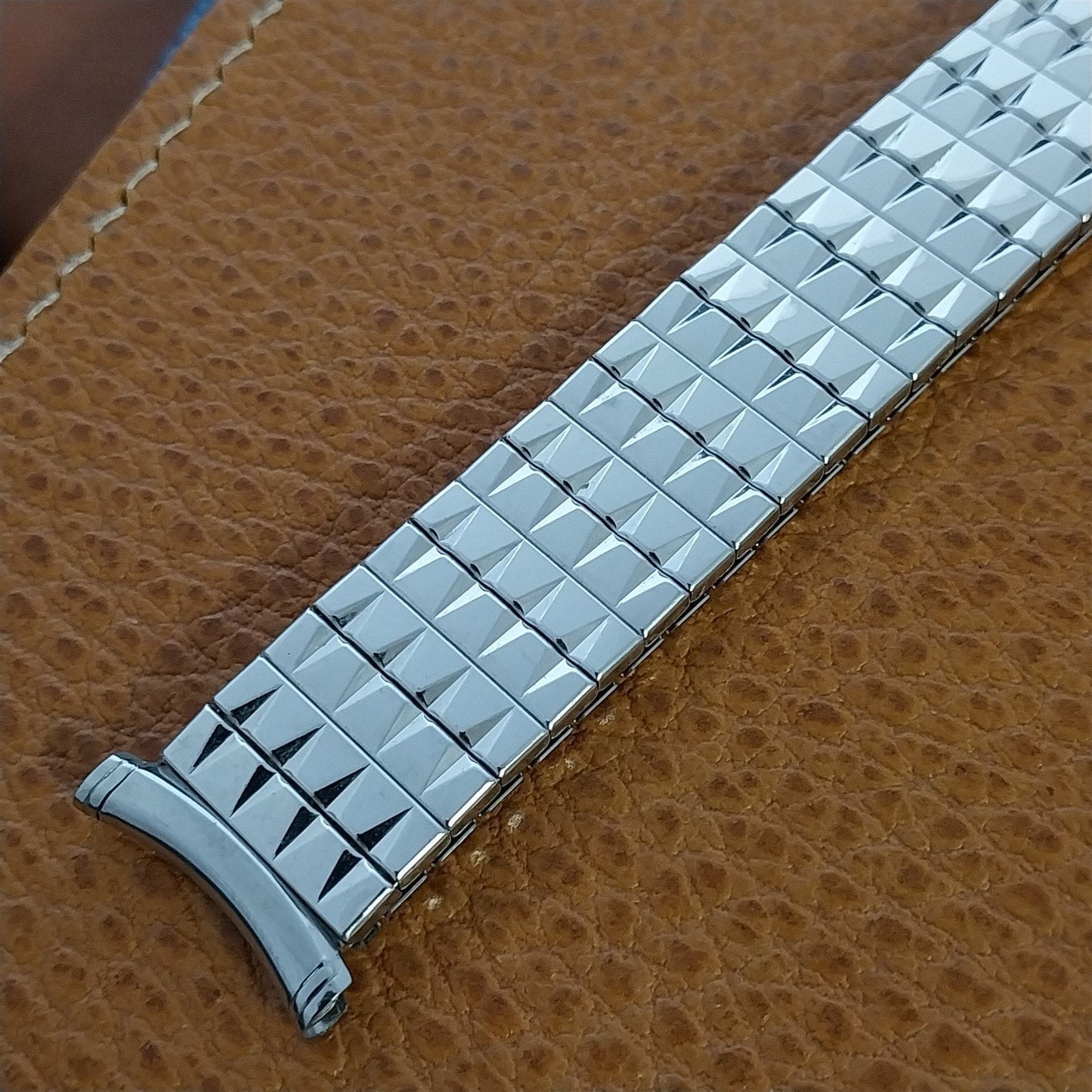 19mm 18mm Speidel Cross Fire 10k White Gold Filled nos Unsued Vintage Watch Band