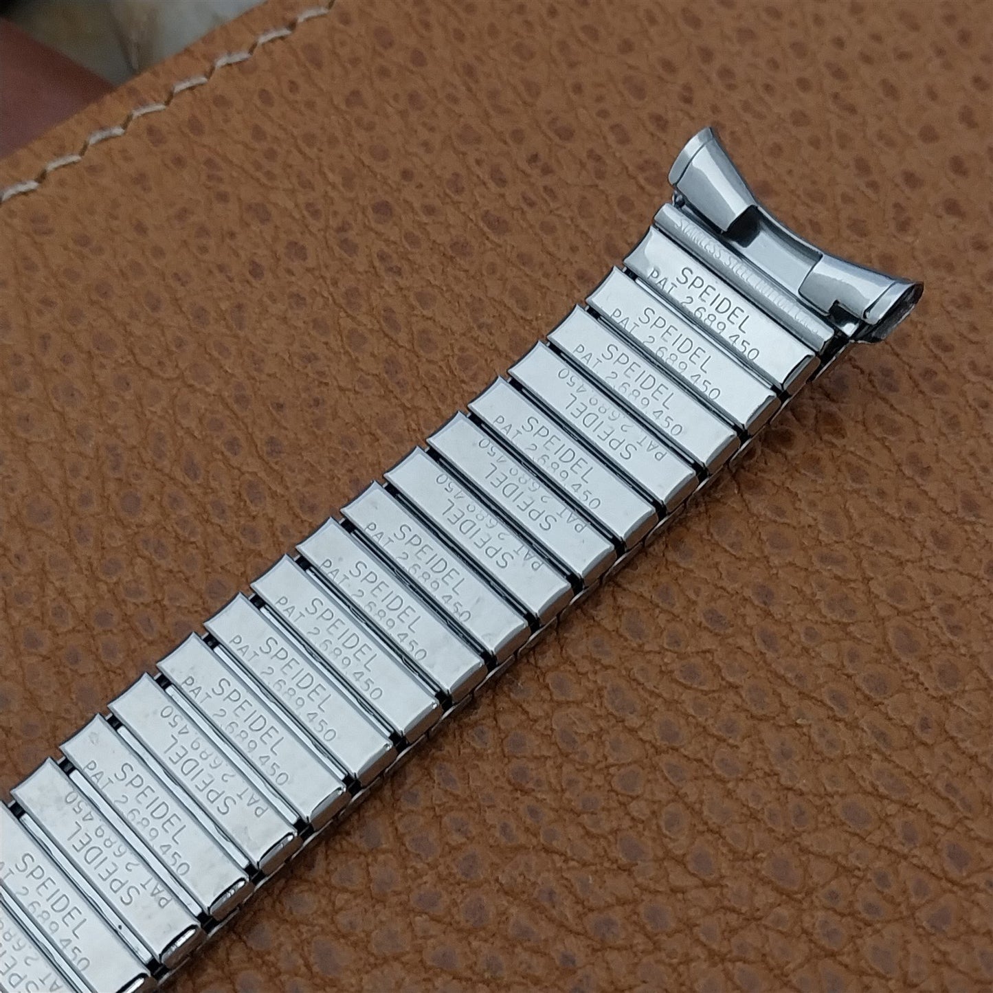 Beads of Rice Stainless Steel Speidel Tempest 1963 Long nos Vintage Watch Band