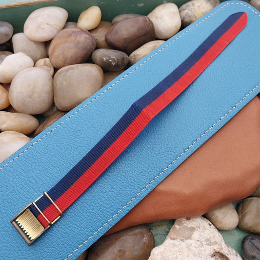 Vintage 16mm Reversible Striped Perlon Unused Classic 1960s-1970s nos Watch Band