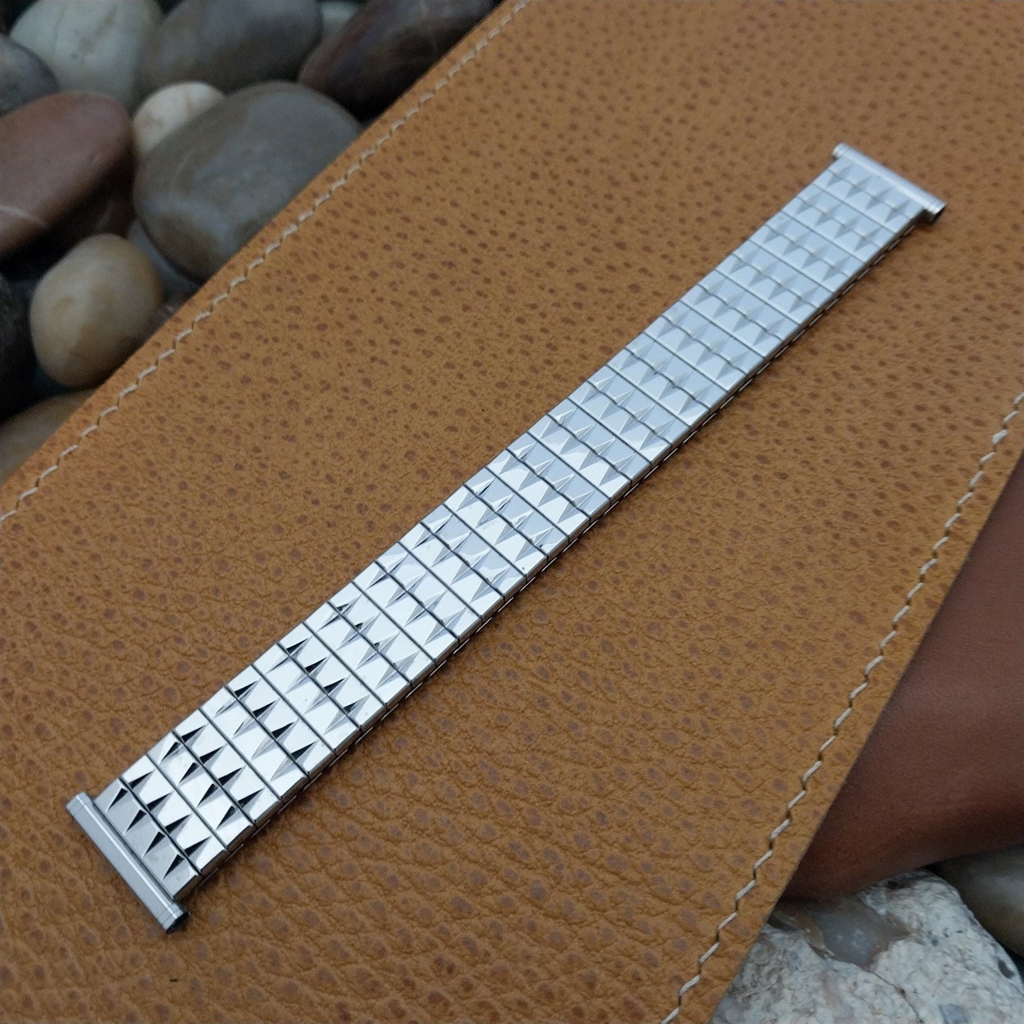 Classic White Gold-Filled Speidel USA 60s Vintage Watch Band nos 16mm 18mm 19mm