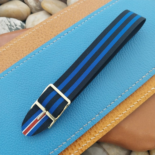 18mm Reversible Perlon 60s Vintage Watch Band NOS Regimental Soccer Club Futbol