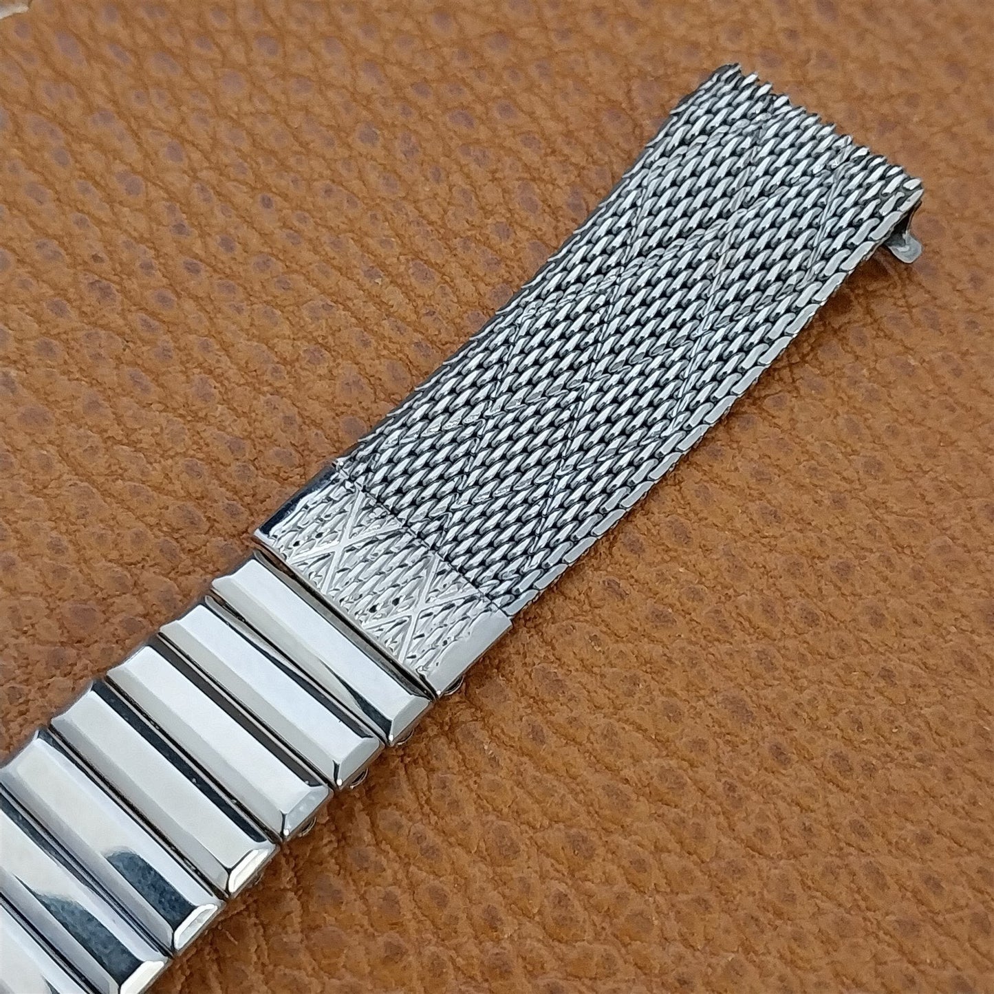 17.2mm 11/16" Kreisler USA Stainless Steel Mesh nos 1960s Vintage Watch Band