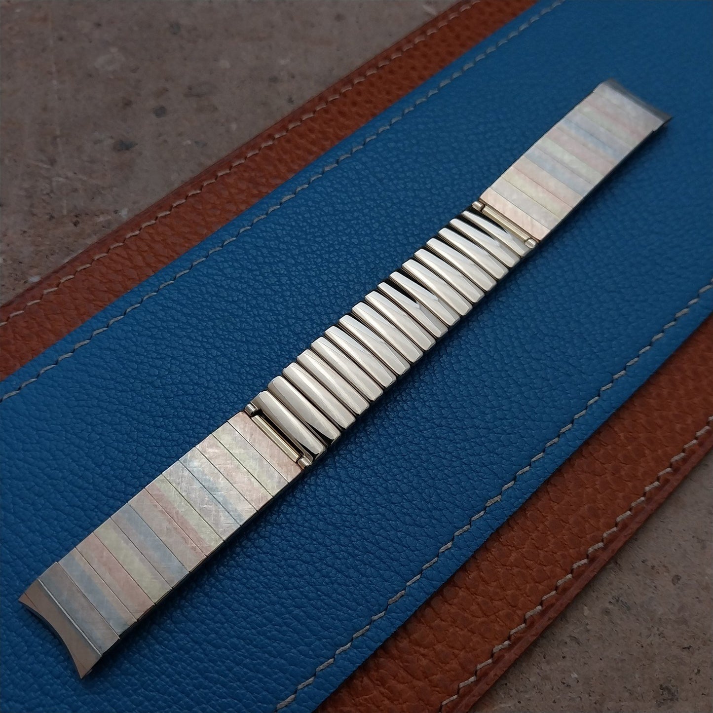 5/8" JB Champion White Rose & Yellow Gold-Filled 1960s Vintage Watch Band