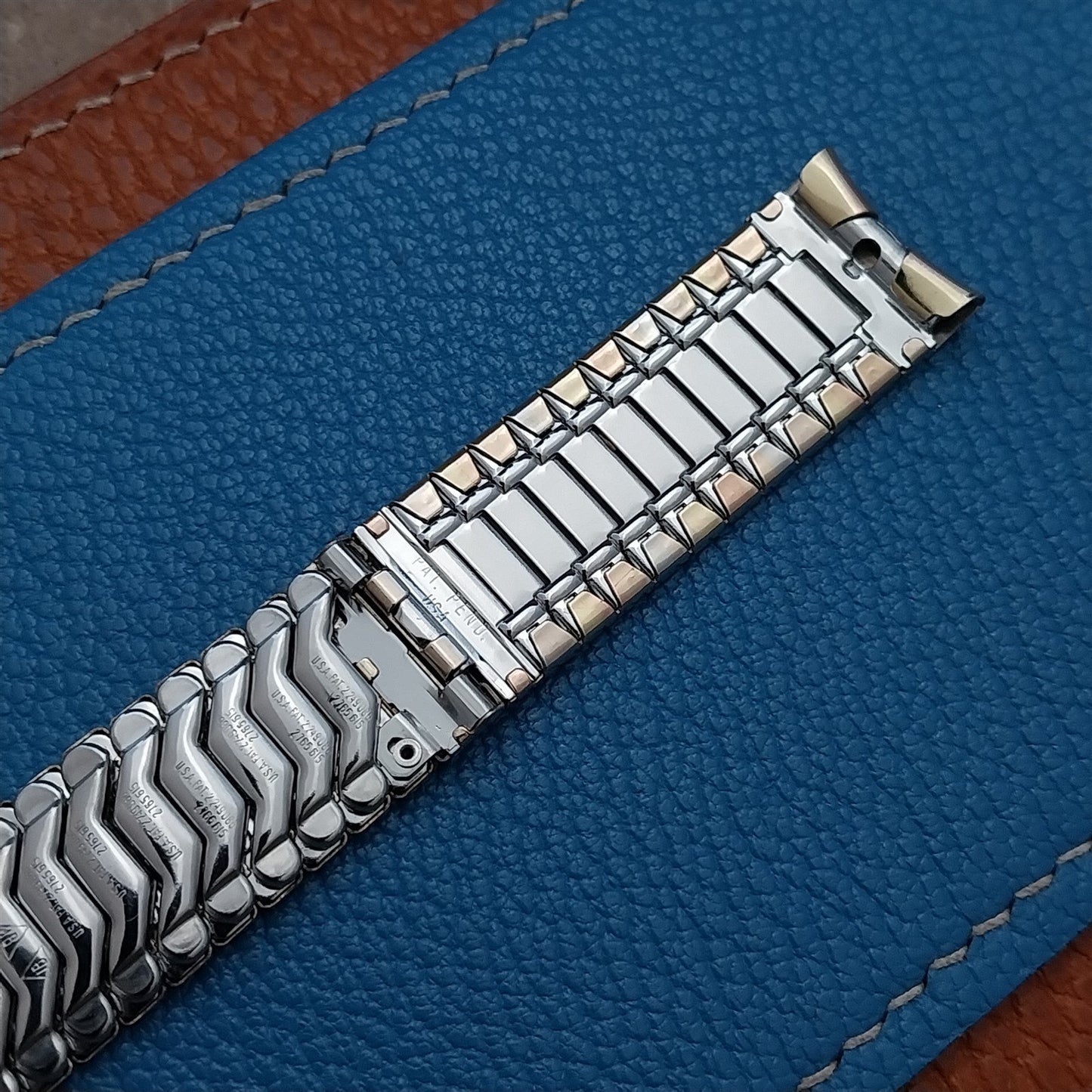 5/8" JB Champion White Rose & Yellow Gold-Filled 1960s Vintage Watch Band