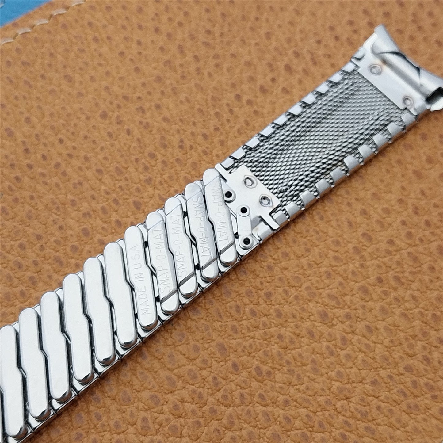 19mm Stainless Steel Herringbone Lenox nos 1960s Vintage Watch Band