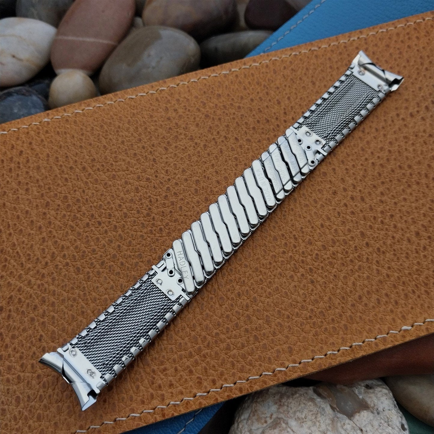 19mm Stainless Steel Herringbone Lenox nos 1960s Vintage Watch Band