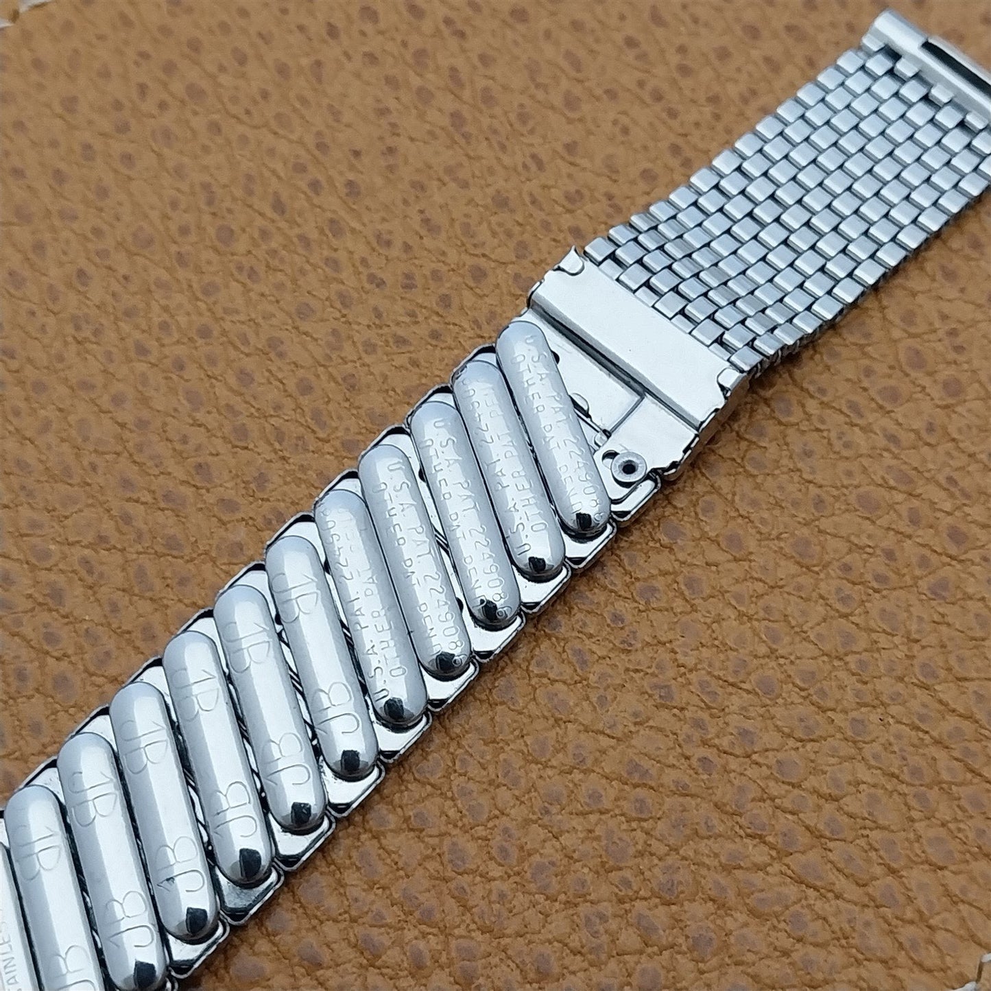 16mm 1950s Stainless Steel Mesh JB Champion Unused Classic Vintage Watch Band