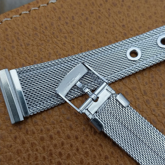 Forstner 19mm 18mm White Gold-Filled Mesh 1950s Unused nos Vintage Watch Band