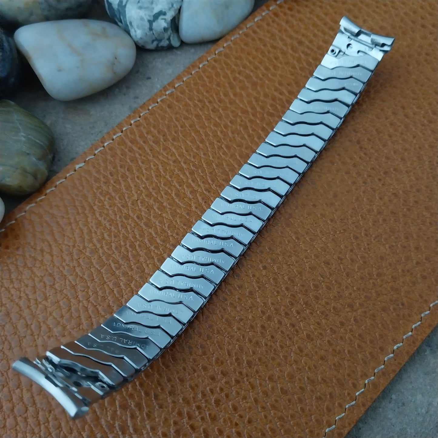 17.2mm Stainless Steel Stretch Expansion Admiral USA Unused Vintage Watch Band